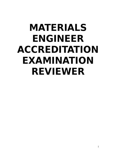 Compiled Materials Engineer Exam .